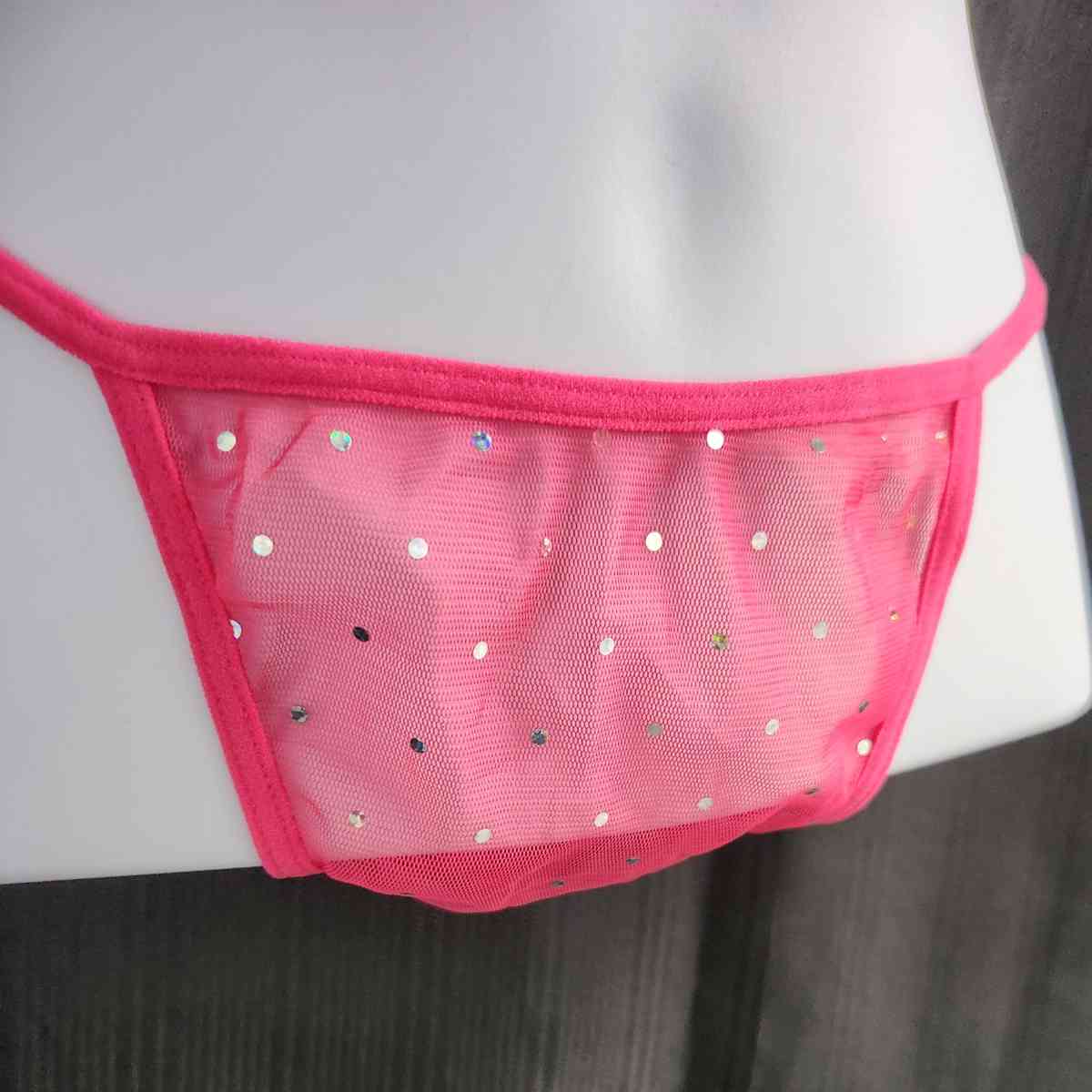 Victorias Secret Hot Pink Sparkle Gartered Babydoll Corset