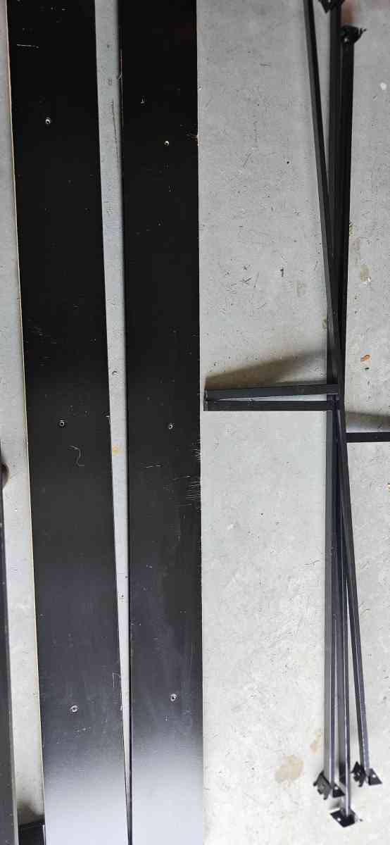 King size wooden bed frame no mattress - Hampshire, Illinois - FleaMarketBay