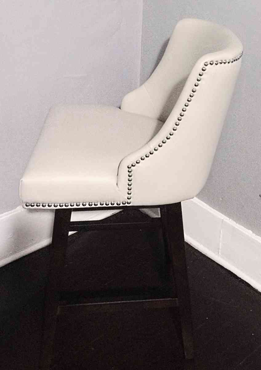 Asher Light Gray Swivel Nailhead Trim Counter Stool Set of 3