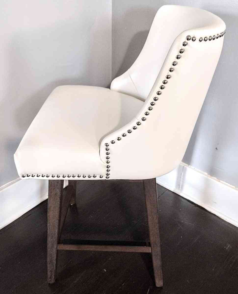 Asher White Swive lNailhead Trim Bar Counter Stool Set of 2