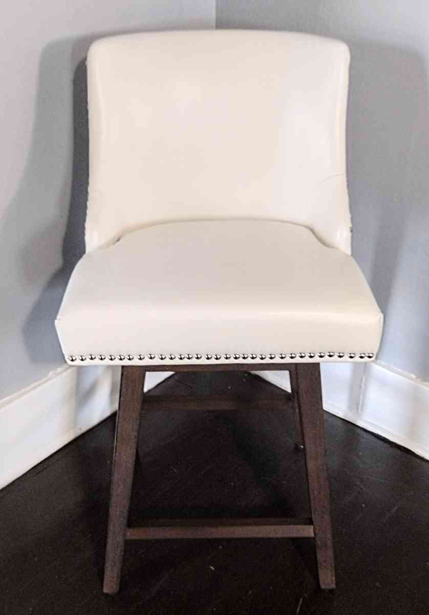 Asher White Swive lNailhead Trim Bar Counter Stool Set of 2