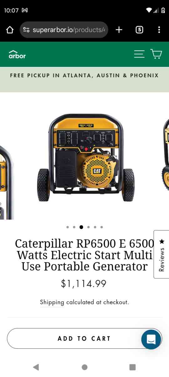 CAT RP6500 GAS POWERED PORTABLE GENERATOR  and homelite 4400