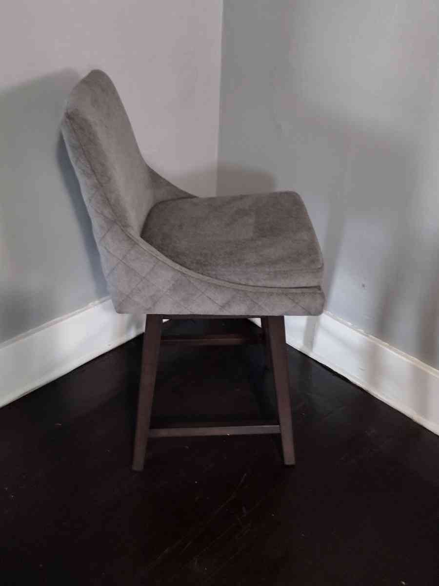 Lissa Fog Fabric Swivel Bar Counter Stool