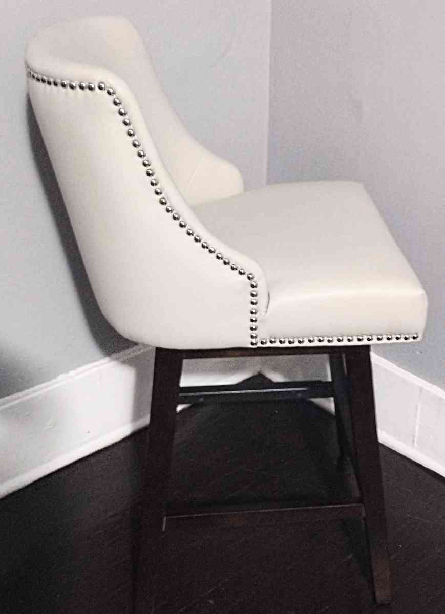 Asher Light Gray Swivel Nailhead Trim Counter Stool Set of 3