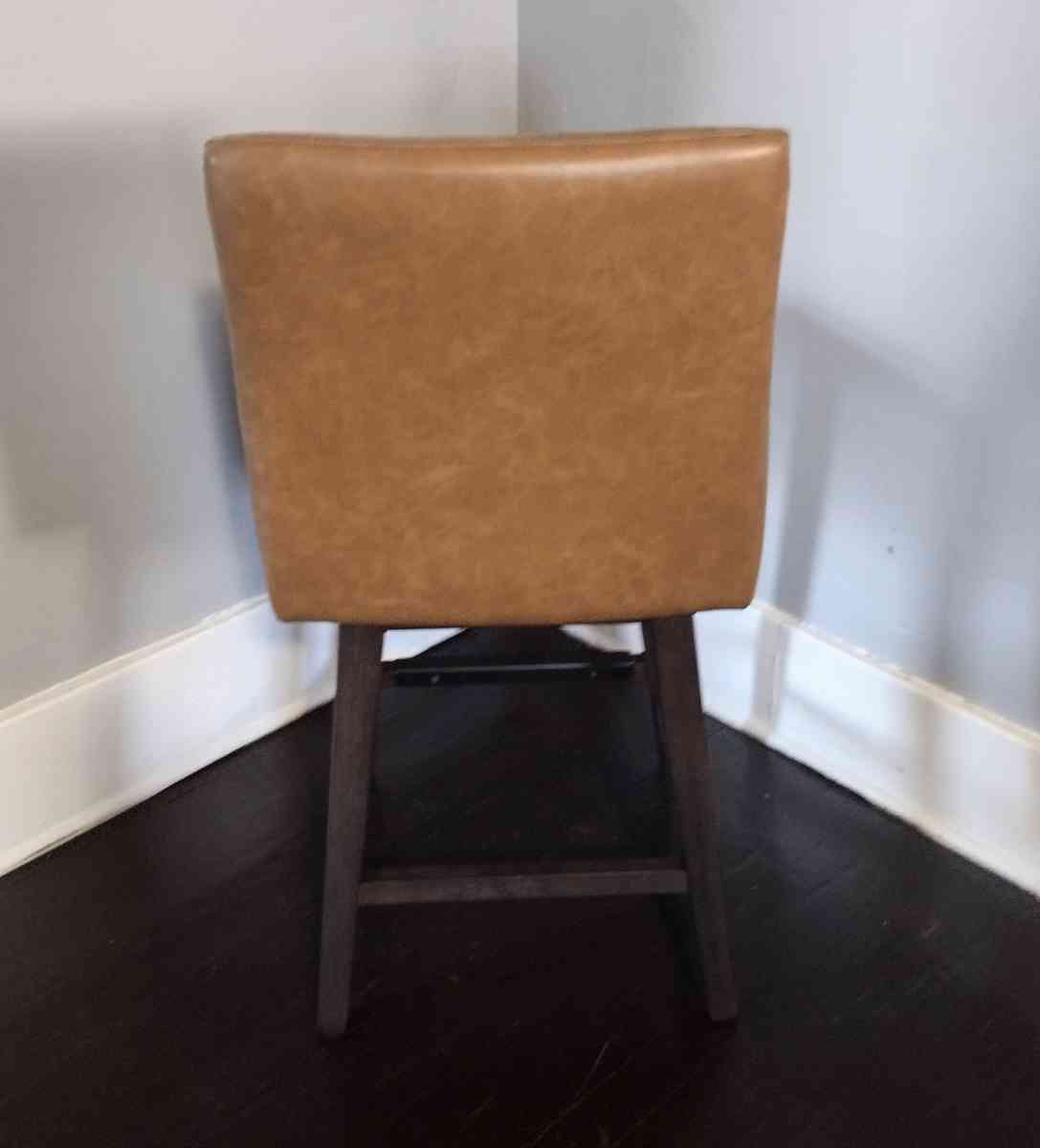 Lissa Saddle Brown Faux Leather Swivel Counter Stool