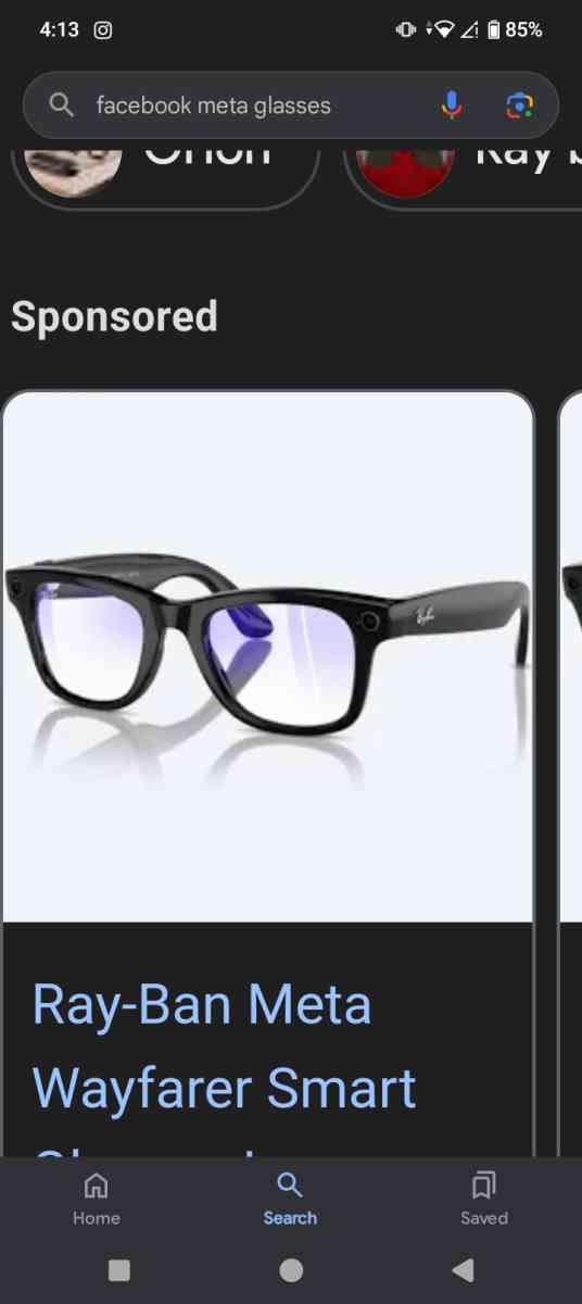 Raybans Meta Facebook Smart Glasses