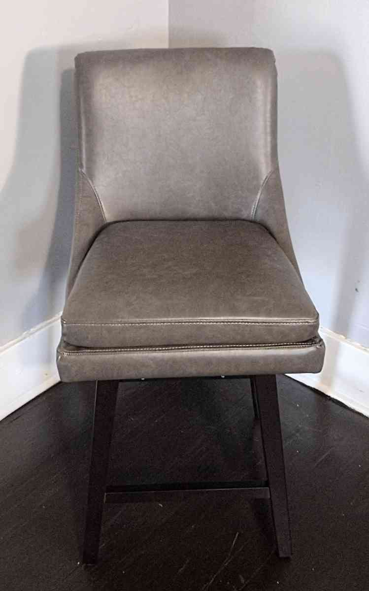 FIRE SALE Lissa Retro Gray Faux Leather Swivel Counter Stool