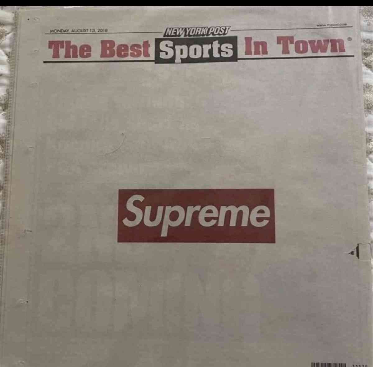 limited Edition New York post Supreme newspaper - Middle Village, New York - FleaMarketBay