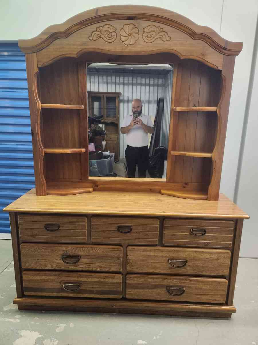 Wooden Hutch Mirror