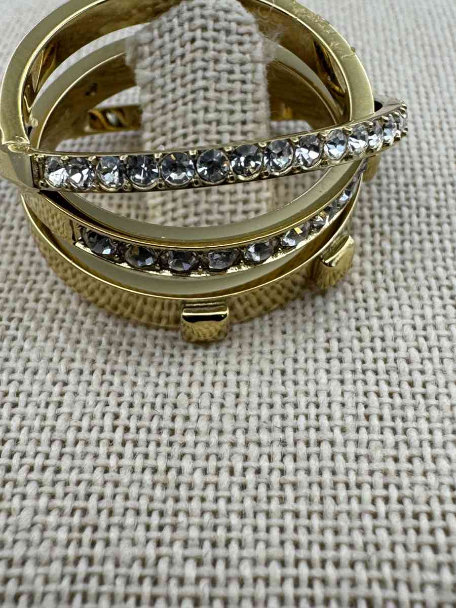 1044HCRA Michael Kors Goldtone Triple Ring Crystals Astro Ri