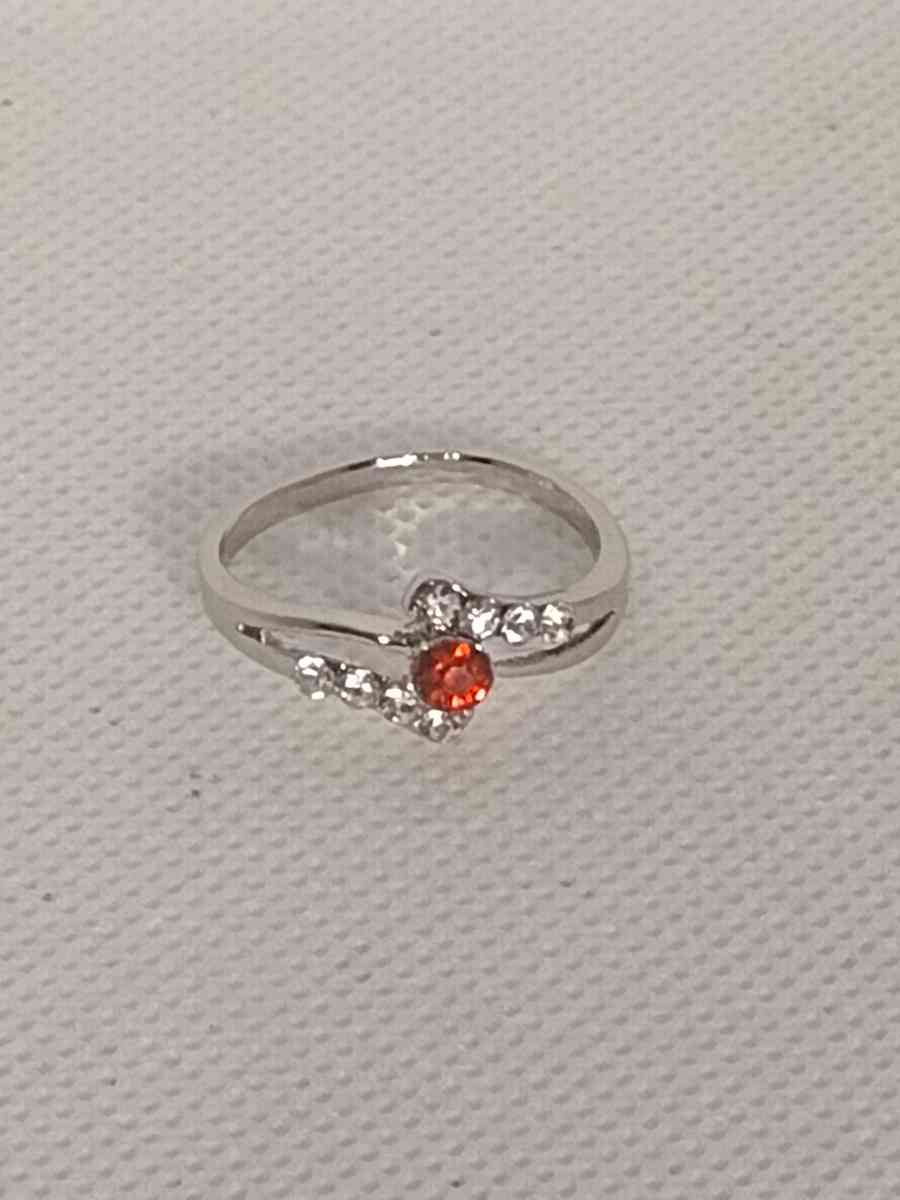 Red White Silvery Ring