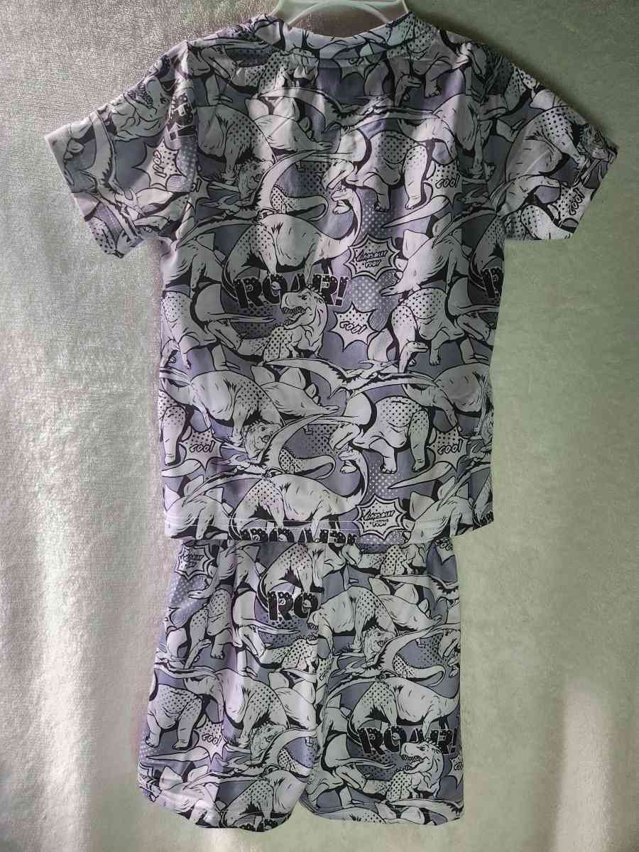 1 to 2 Years Boys Gray Dinosaur Outfit