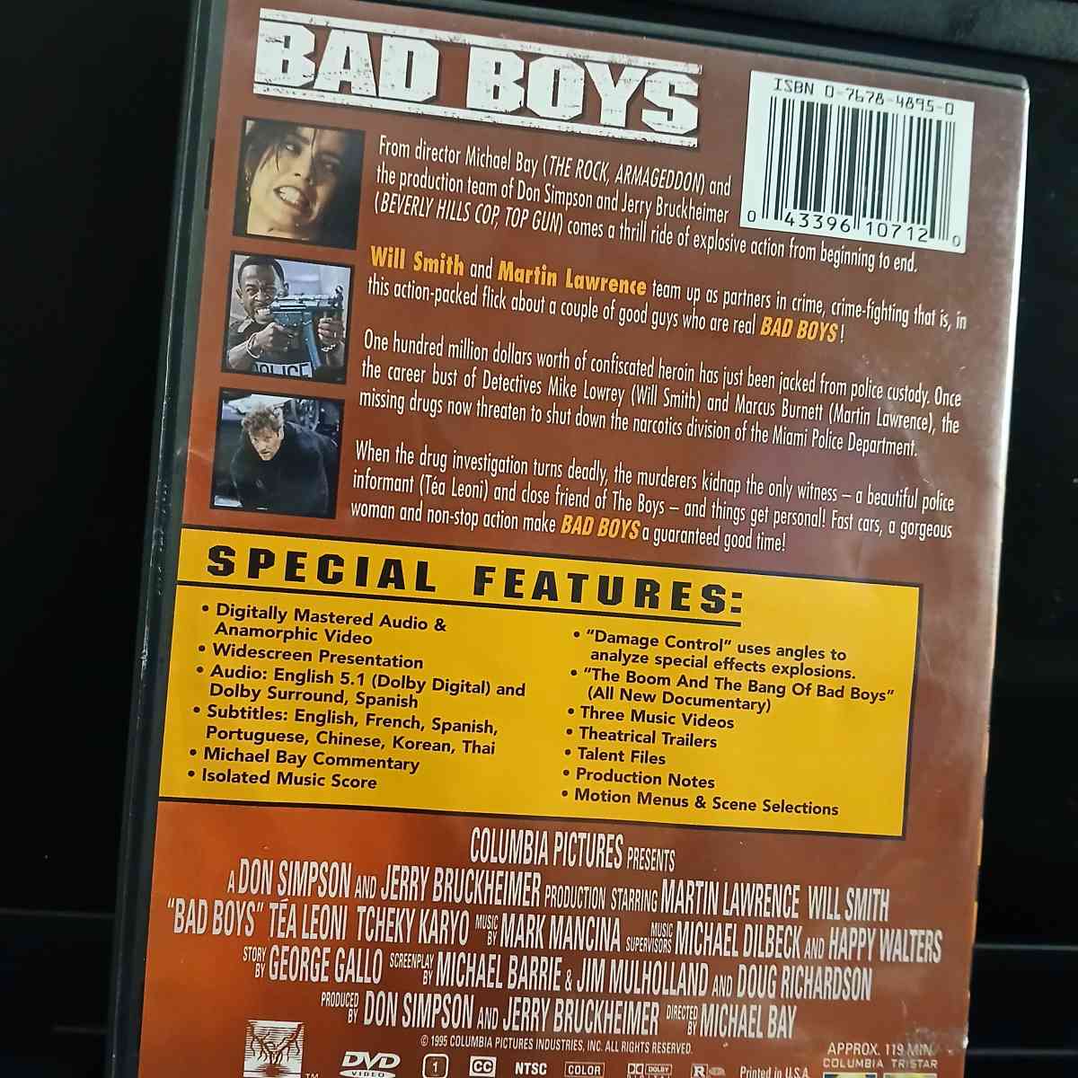 Bad Boys movie DVD with Will Smith