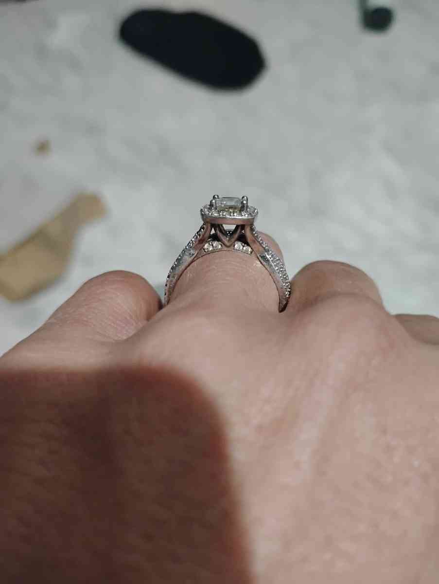 white gold wedding set size 7