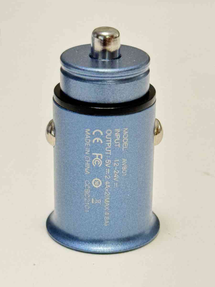 Metal Dual Car Charge Adapter and 6ft Braided Cable