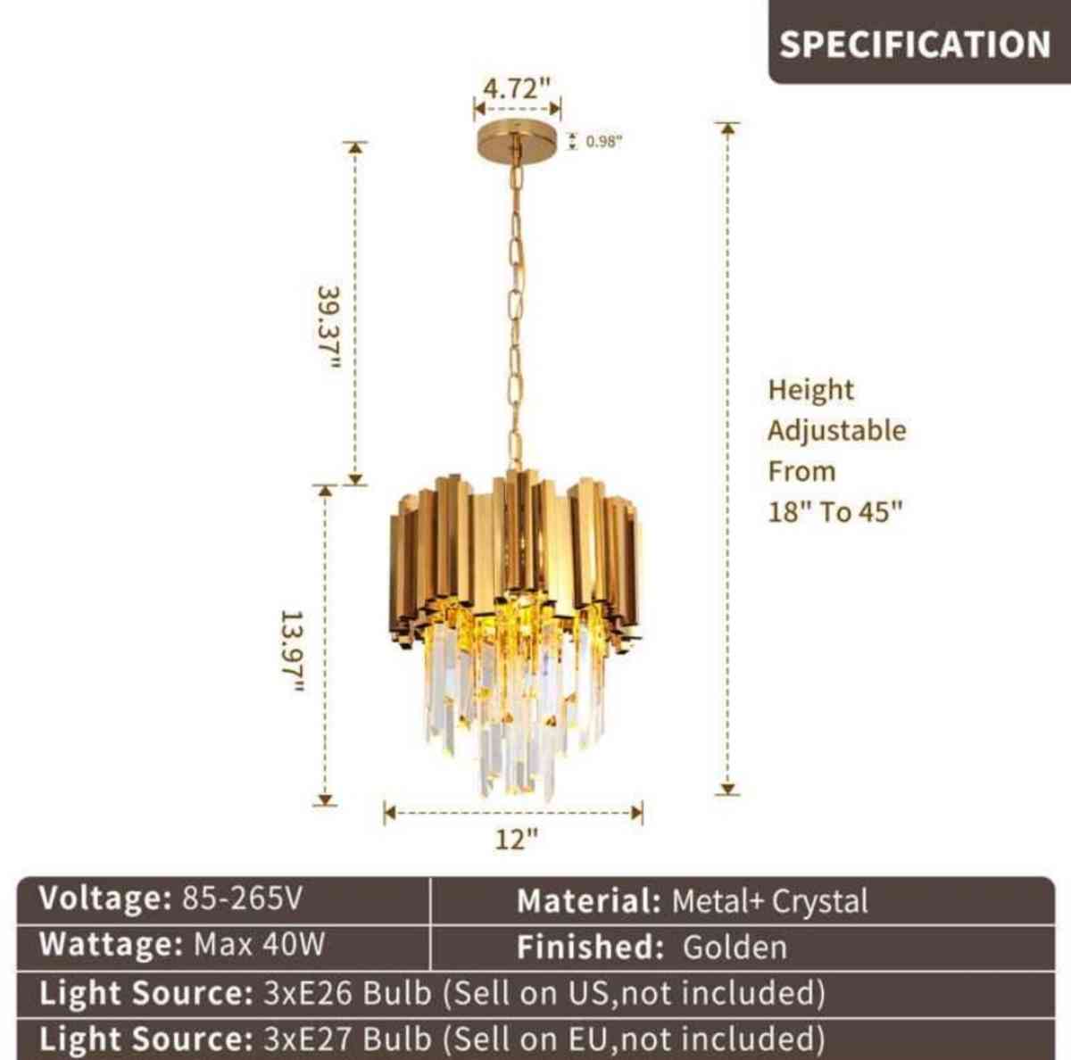 Light Dimmable Drum Chandelier 1x - Louisville, Kentucky - FleaMarketBay