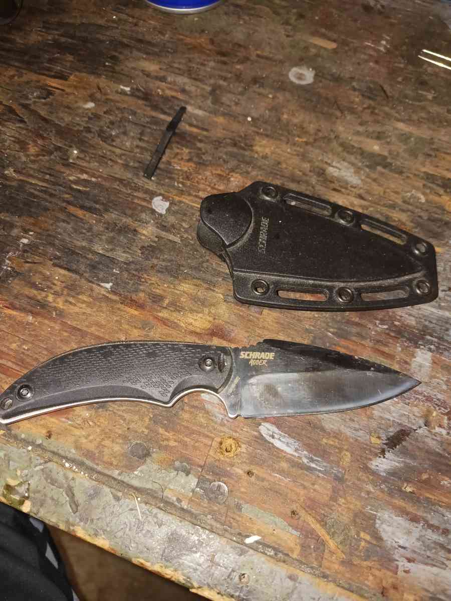 Schrade Adder Fixed Blade Knife Drop Point Satin Blade Polym