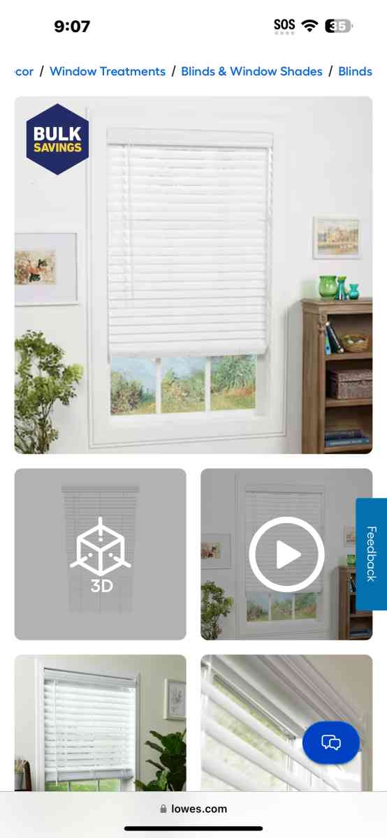 Allen Roth 2 in room darkening faux wood white 34 64 blinds