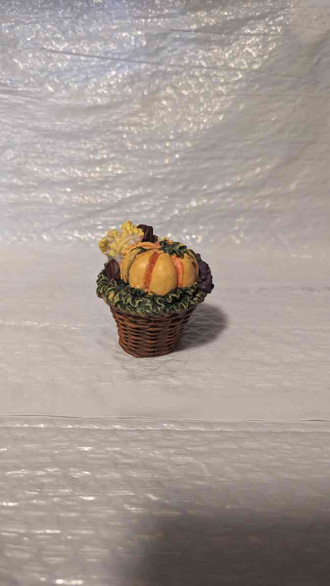 Cornucopia Figurine with a Sunflower and Gourds Harvest  Tha
