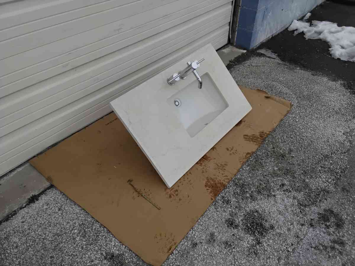 Bathroom Granite Vanity Top with Sink Faucet Display Model