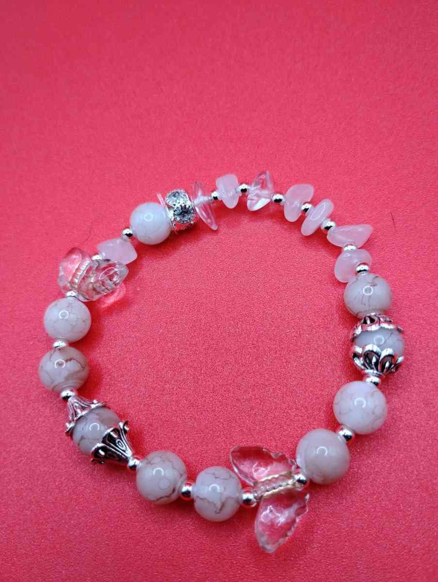 Radiant Mellow BEIGEs with Butterflies and SILVER accents