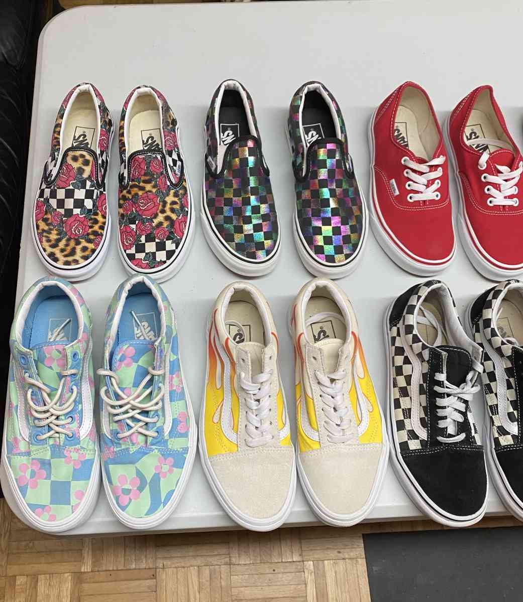 10 Pairs Womens Vans Sneaker Bundle Size 7