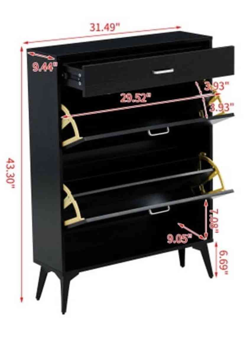 black shoe cabinet