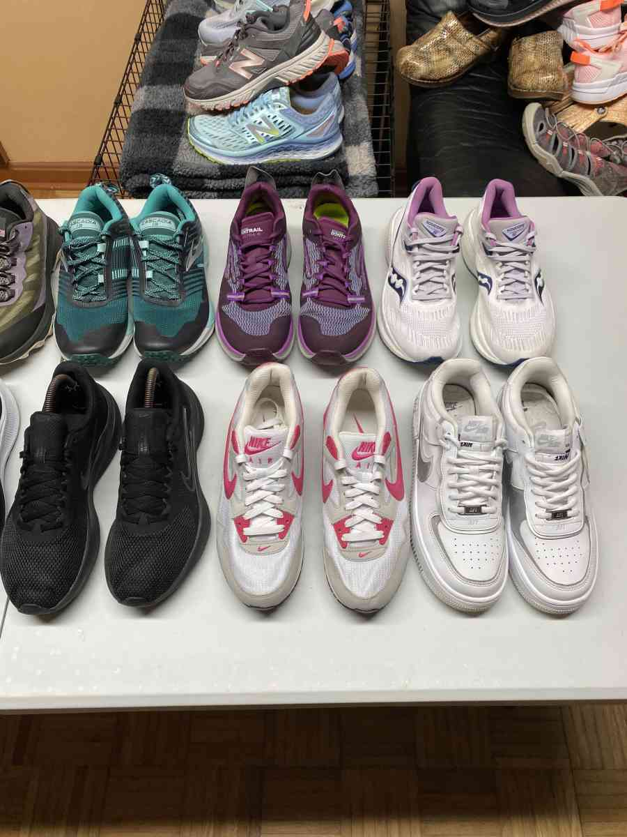 12 Pairs Womens Athletic Mixed Brands Sneaker Bundle Size 9