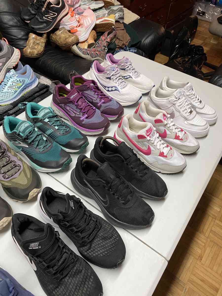 12 Pairs Womens Athletic Mixed Brands Sneaker Bundle Size 9