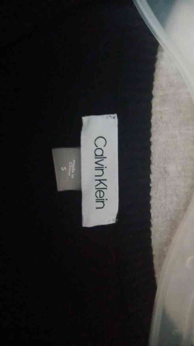 elegant modest Calvin Klein long sleeve black sweater dress