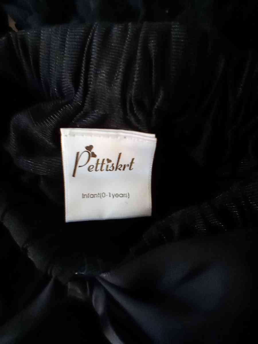 0 to 1yrs Black TuTu Pettiskrt EUC Bow Cinches Waist
