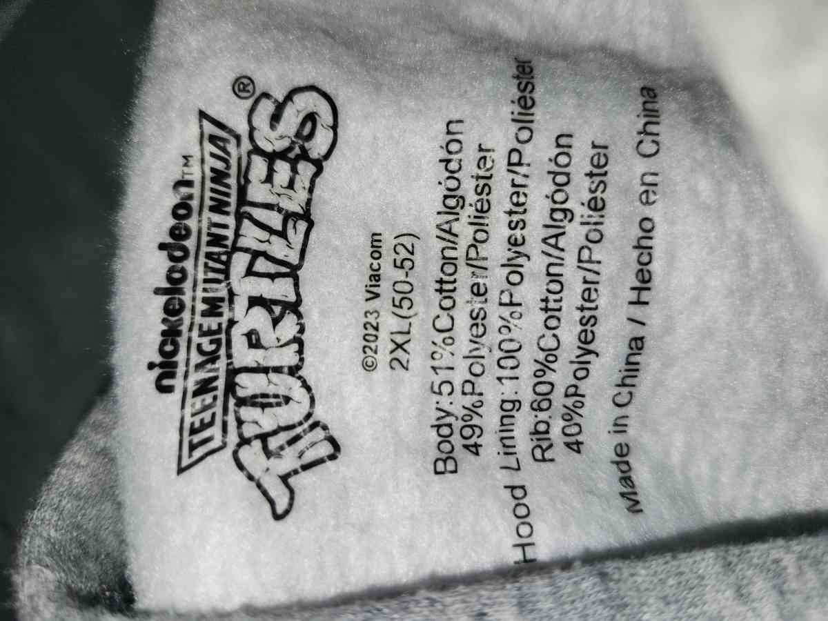 2XL TEENAGE MUTANT NINJA TURTLES PULLOVER HOODIE