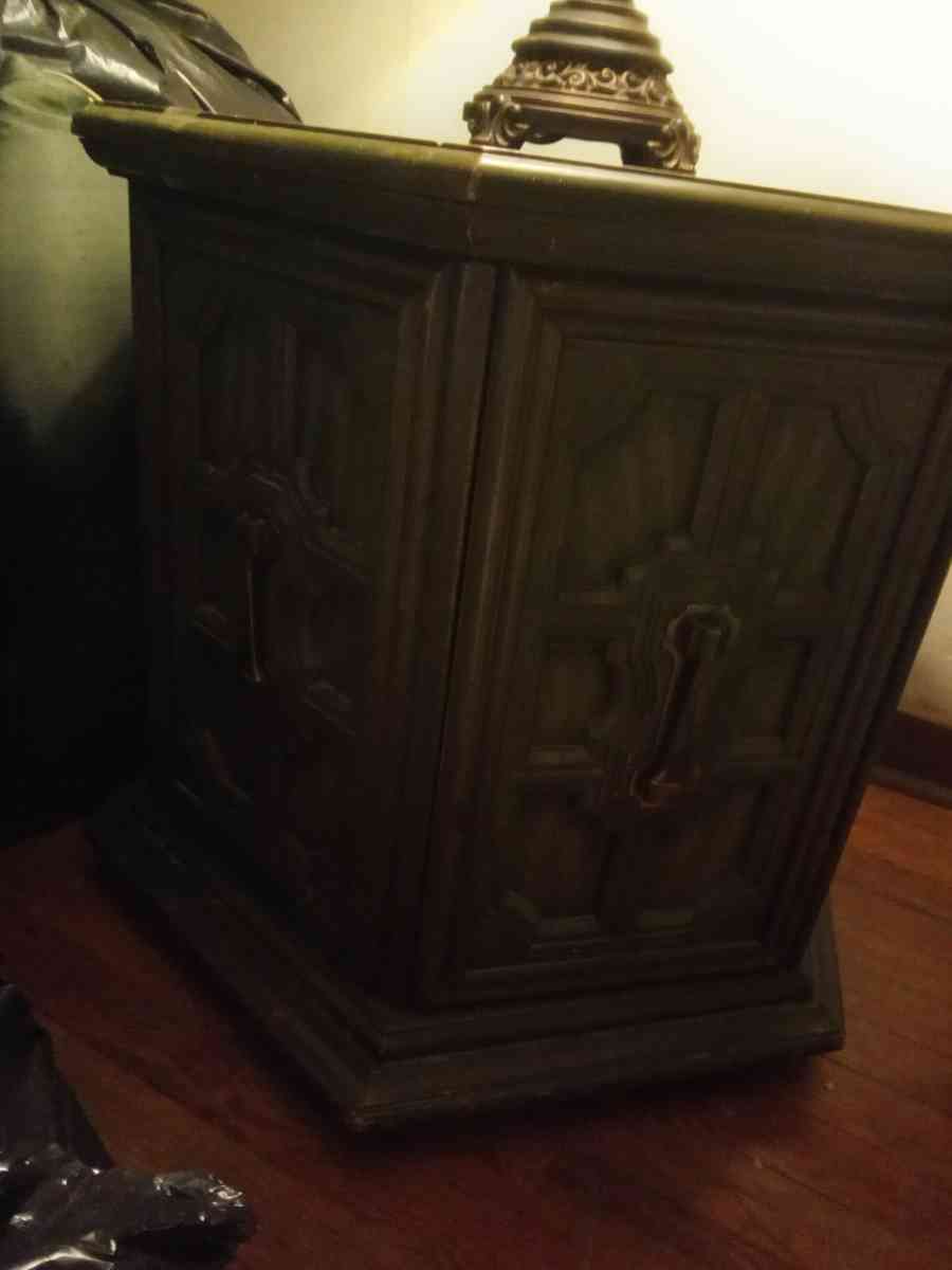 Two wooden side cabinets