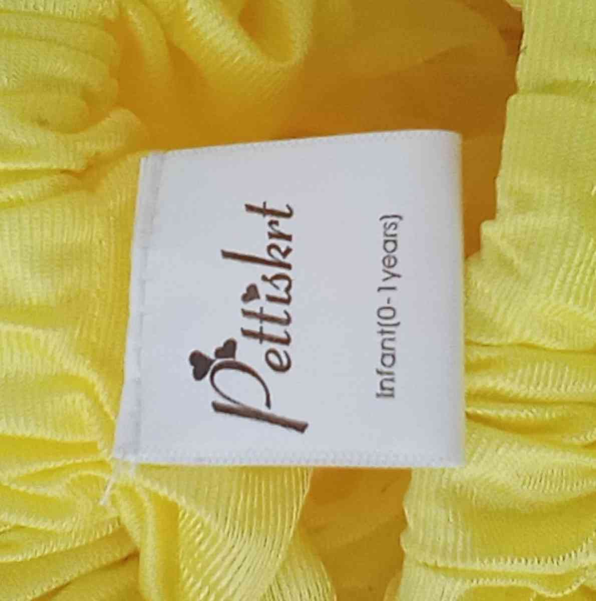 0 to 1yrs Yellow TuTu Pettiskirt EUC Bow Cinches Waist