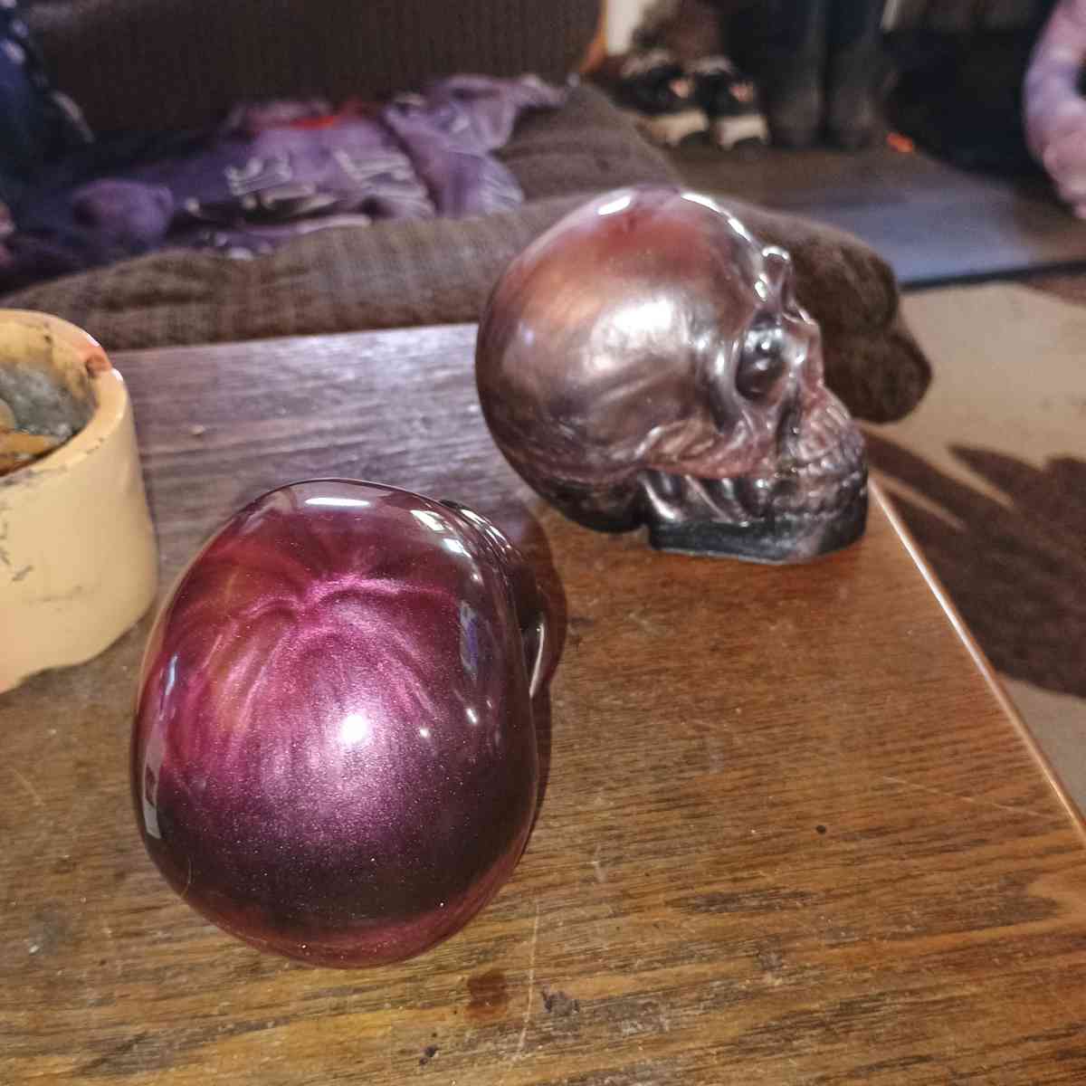 Epoxy Resin Skull Multiple Colors  Black 3 Tall 3 Wide 4 Tal