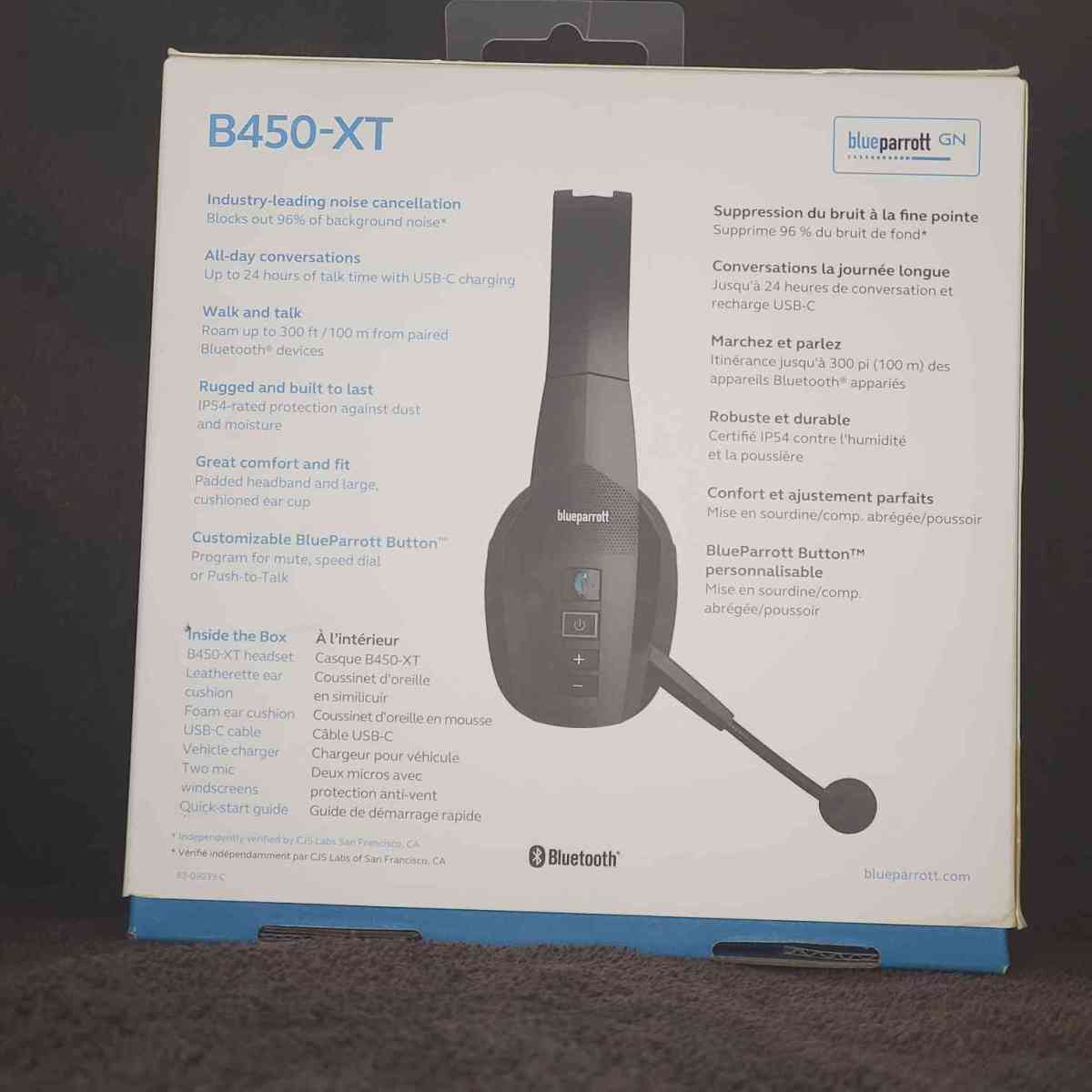 Blue Parrott Headset  Model B450XT  Brand New Open Box