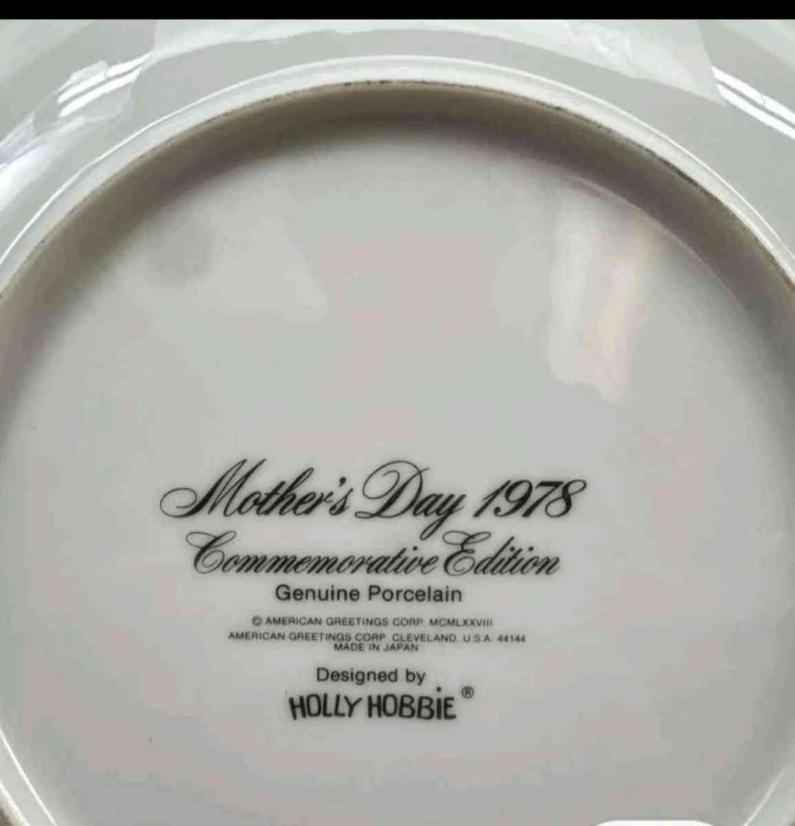 Commemorative Mothers Day 1978 Plate Holly Hobbie American G
