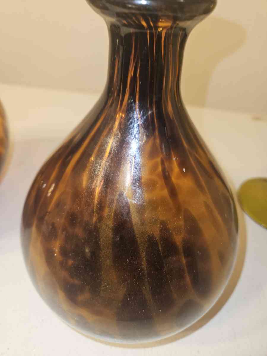 vintage amber glass vases