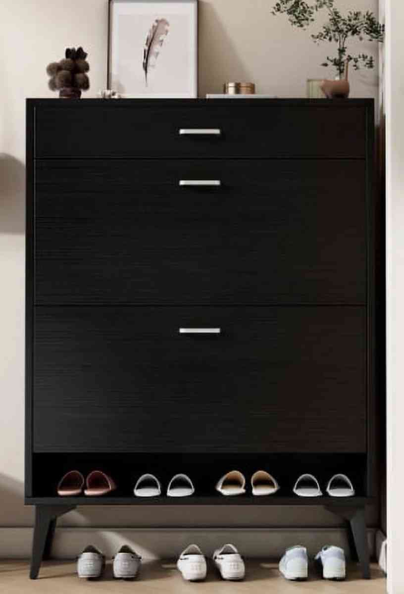 black shoe cabinet