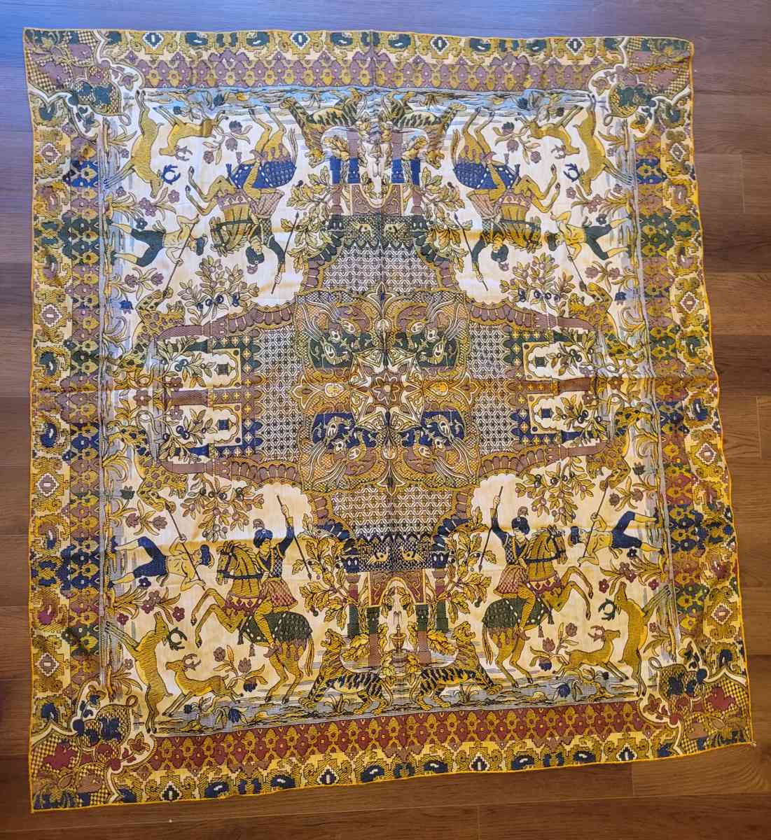 Embroidered Persian Tapestry Tablecloth Blanket Wall Decor