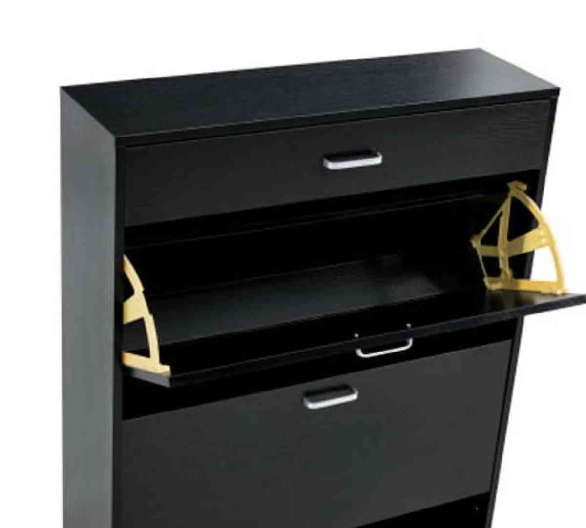 black shoe cabinet