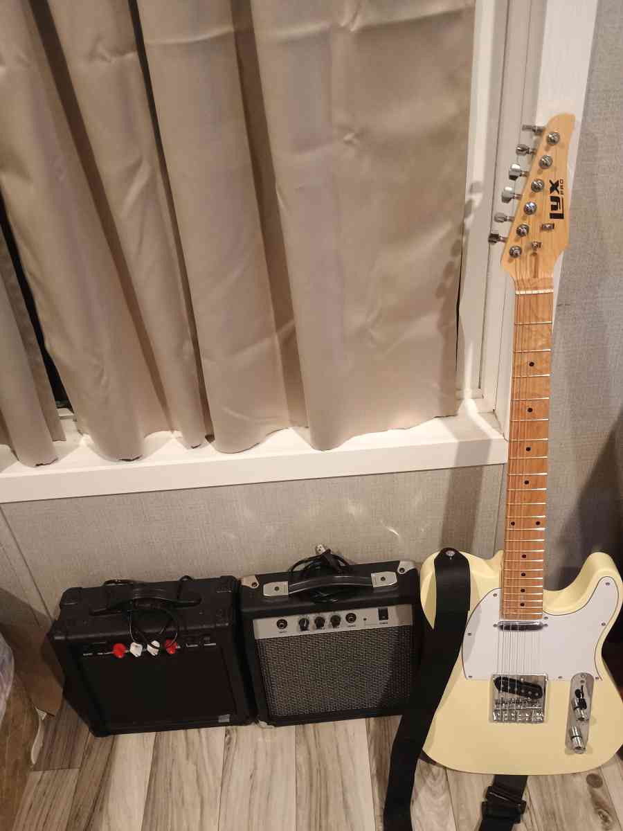 guitar and 3 amps