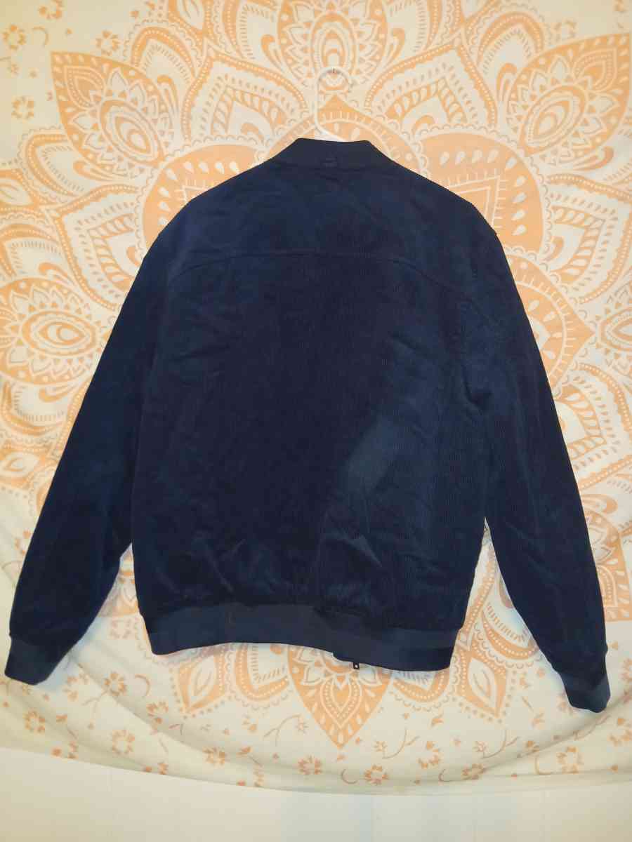 Five Four Los Angeles Men Medium Blue Corduroy Bomber Jacket