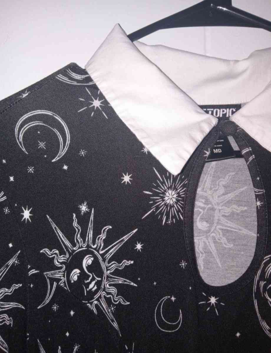 Hot Topic Gothic Celestial Long Sleeve Moon Sun Mini Dress