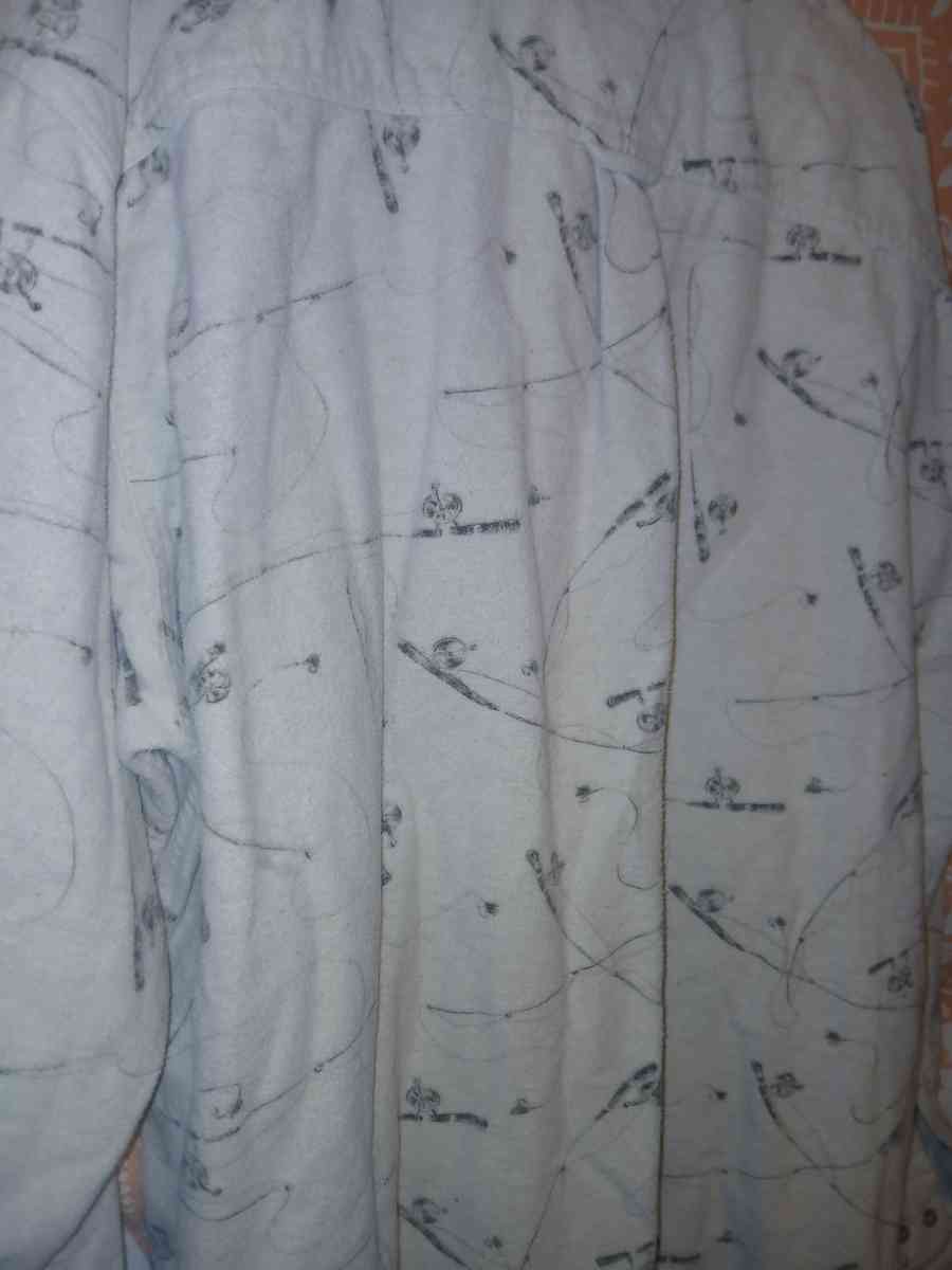 Mens XL Vintage Woolrich Fishing Rod Button Down Fleece Top