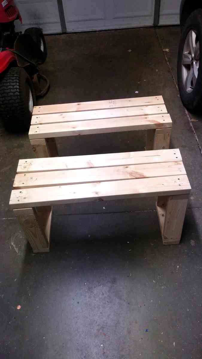 small Table with Benches solid wood