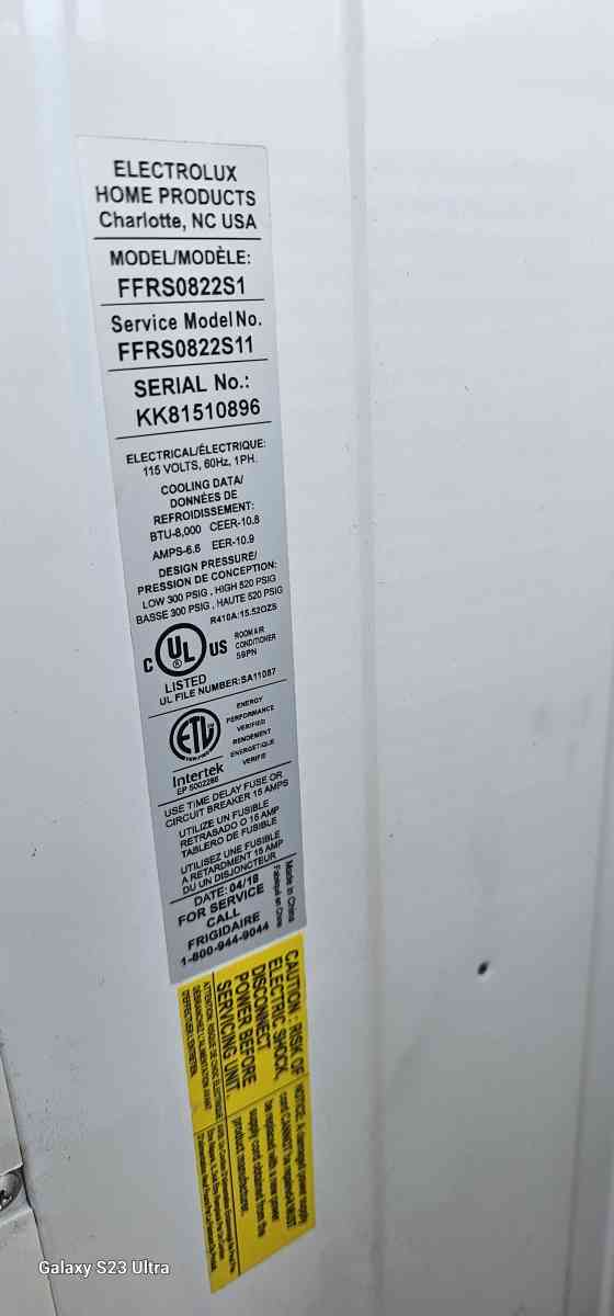 frigidaire Model FFRS0822S1E New W Control Remote