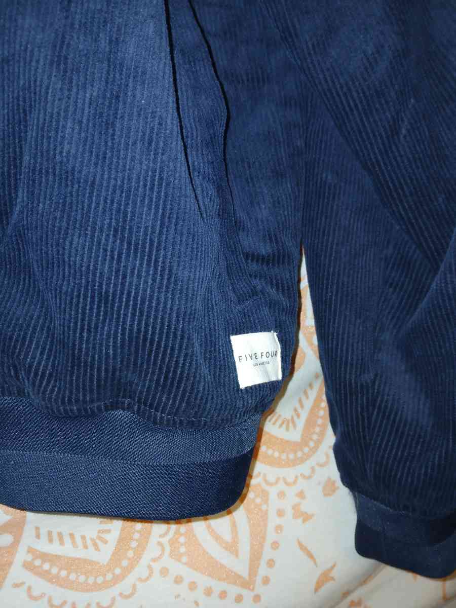 Five Four Los Angeles Men Medium Blue Corduroy Bomber Jacket