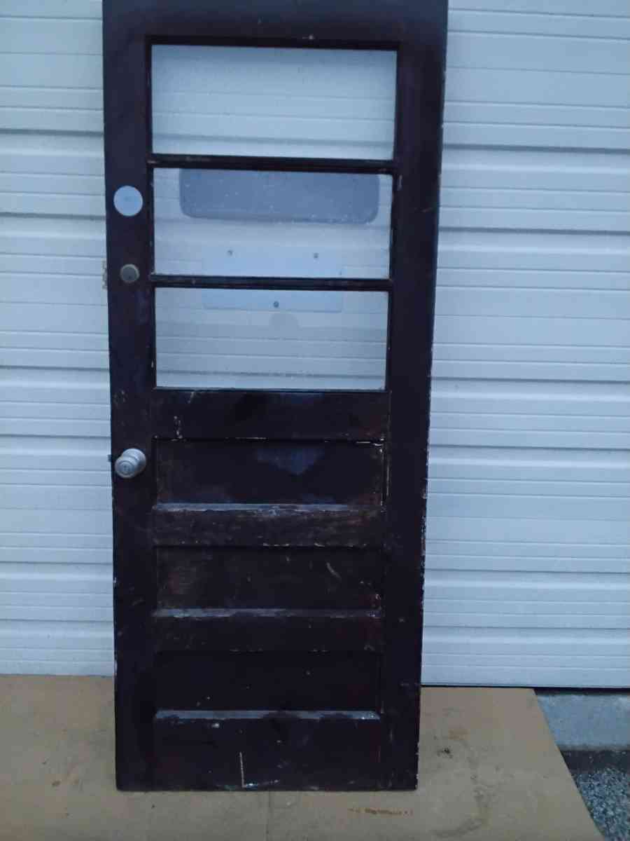 Nice Black 3 Light Solid Wood Door RH Swing Like New