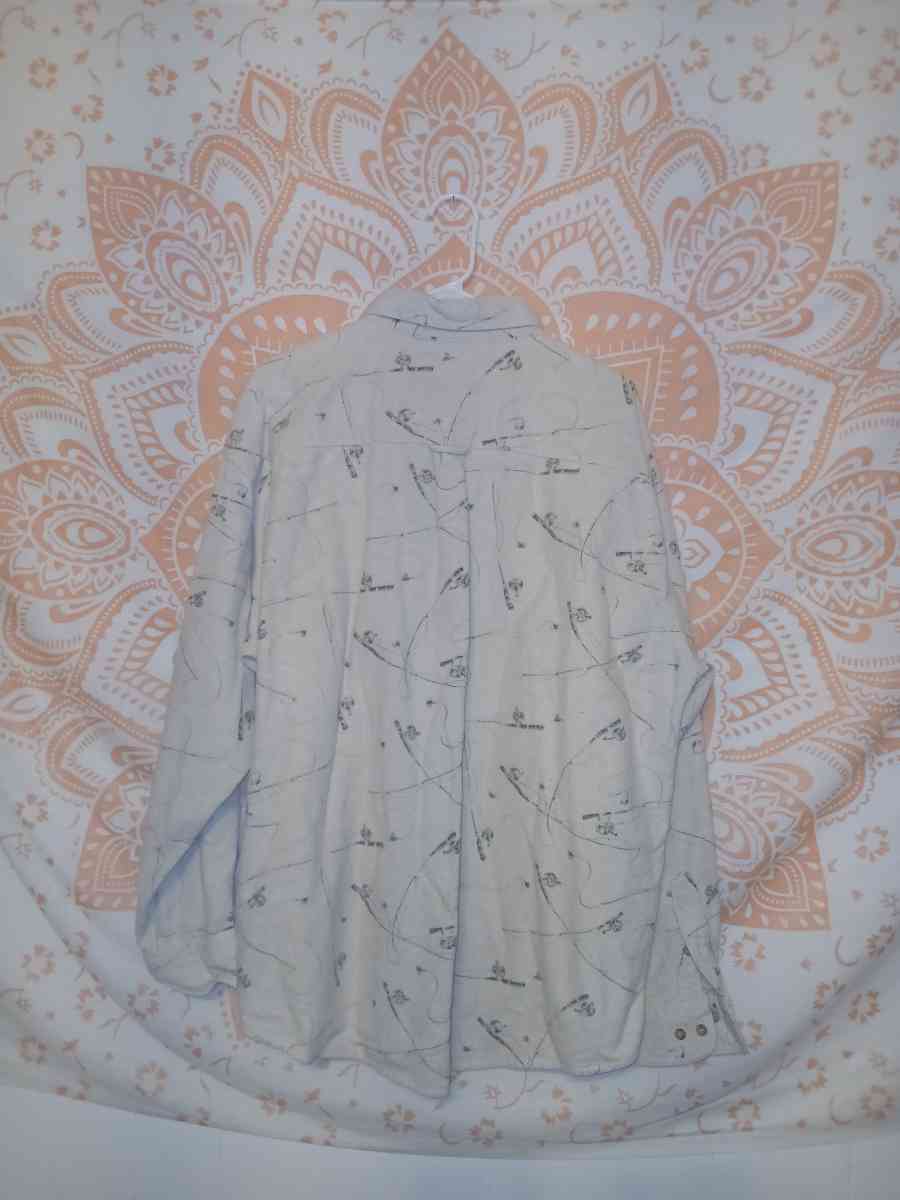 Mens XL Vintage Woolrich Fishing Rod Button Down Fleece Top